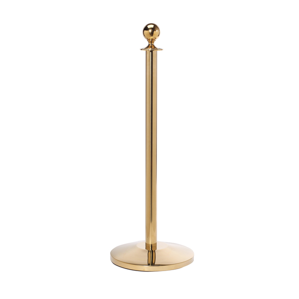 Queue Solutions RopeMaster 351, Crown Top, Sloped Base, Satin Brass Finish PRB351-SB